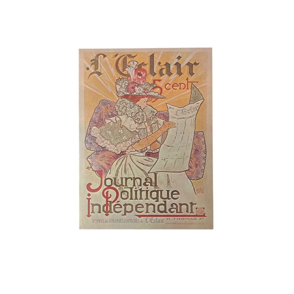 SOLD. Vintage Postcard, Art Nouveau by H Thomas Sandi Val Graphics, 1966